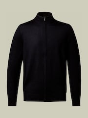 Noir - Charles Tyrwhitt Pure Merino Full ZIP Through Cardigan - Image 4 de 6