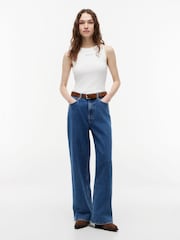 Tommy Jeans Natural Logo Ribbed Slim Tank Top - Image 3 of 5