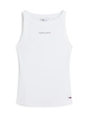 Tommy Jeans Natural Logo Ribbed Slim Tank Top - Image 5 of 5