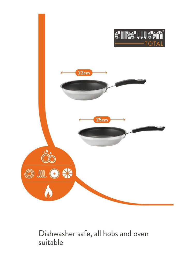 Circulon Silver Total Stainless Steel Frypan Set - Image 2 of 6