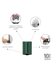 Brabantia Pine Green NewIcon 5L Pedal Bin - Image 4 of 6