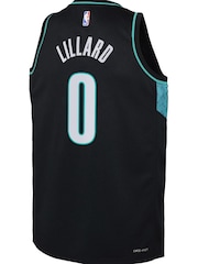 Nike Black Portland Trail Blazers City Edition Swingman Jersey 22 - Damian Lillard Youth - Image 3 of 3
