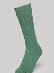 Superdry Blue Organic Cotton Unisex Core Rib Crew Socks 3 Pack - Image 2 of 5
