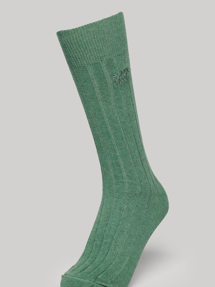 Superdry Blue Organic Cotton Unisex Core Rib Crew Socks 3 Pack - Image 2 of 5