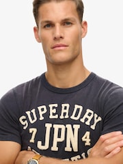 Superdry Navy Blue 100% Cotton Vintage Athletic Short Sleeve T-Shirt - Image 3 of 6
