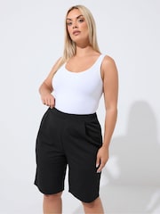 Yours Curve Black Limited Formal Jorts - Image 1 of 6