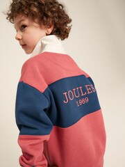 Joules Boys' Try Red Rugby Sweatshirt - Image 4 of 12
