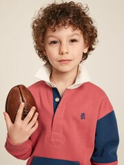 Joules Boys' Try Red Rugby Sweatshirt - Image 5 of 12