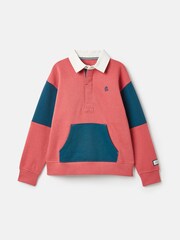 Joules Boys' Try Red Rugby Sweatshirt - Image 7 of 12