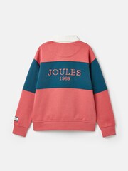 Joules Boys' Try Red Rugby Sweatshirt - Image 8 of 12