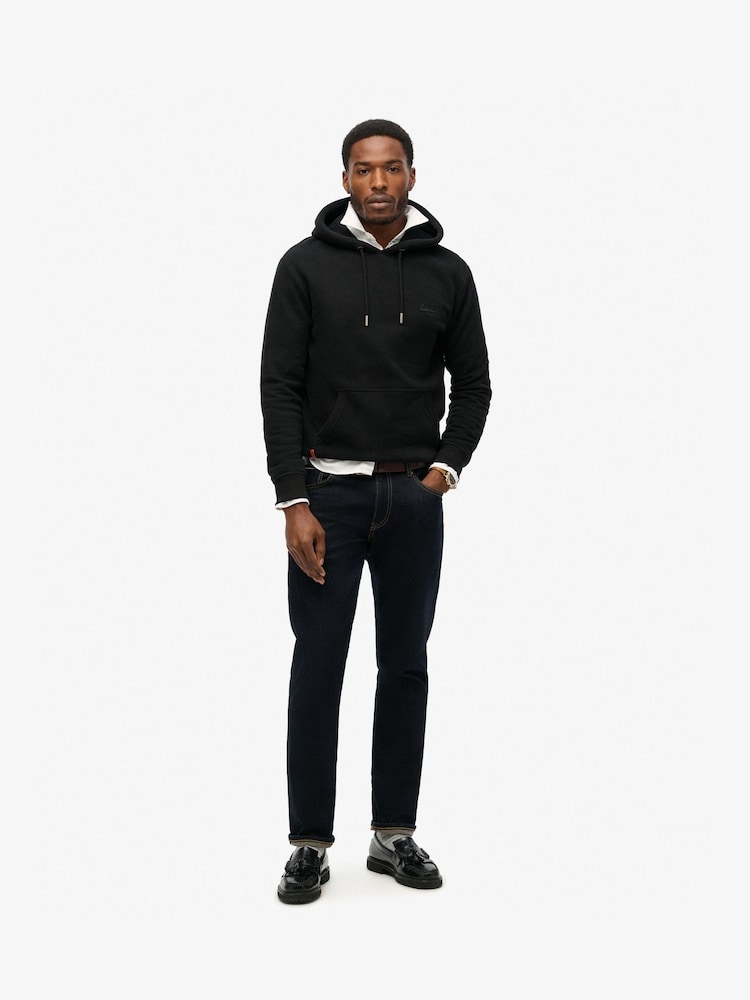 Superdry Black Essential Slim Fit Logo Hoodie - Image 2 of 6