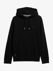 Superdry Black Essential Slim Fit Logo Hoodie - Image 4 of 6