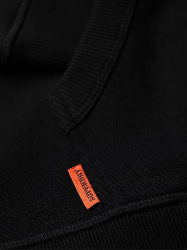 Superdry Black Essential Slim Fit Logo Hoodie - Image 6 of 6