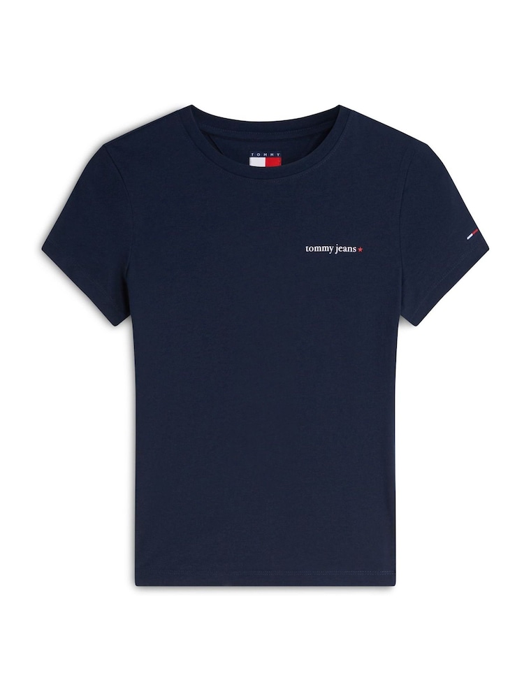Tommy Jeans Blue Logo Slim Jersey T-Shirt - Image 5 of 5