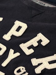 Superdry Black 100% Cotton Athletic Long Sleeve Top - Image 5 of 6