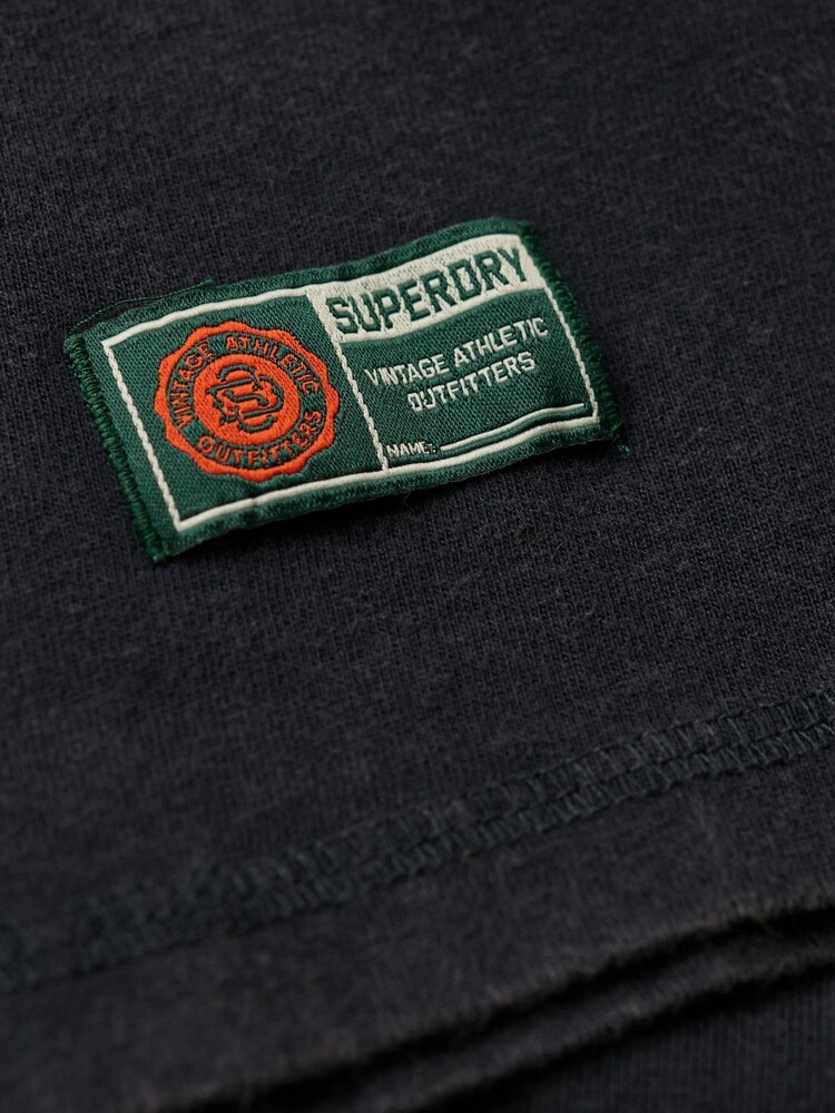 Superdry Black 100% Cotton Athletic Long Sleeve Top - Image 6 of 6
