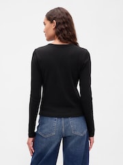 Gap Black Modern Crew Neck Cardigan - Image 3 of 5
