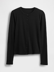 Gap Black Modern Crew Neck Cardigan - Image 4 of 5