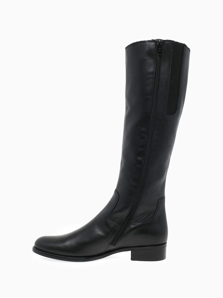 Gabor Black Brook Calf Fit Leather Long Leg Boots - Image 2 of 5