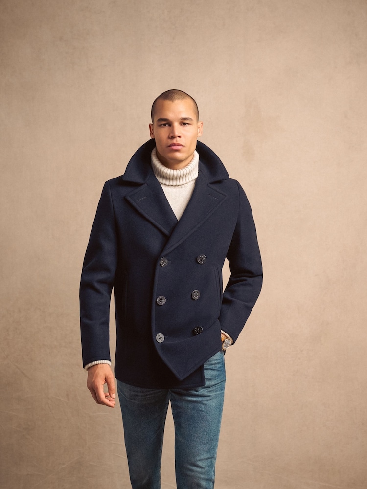 Superdry Blue The Merchant Store - Town Coat - Image 1 of 11