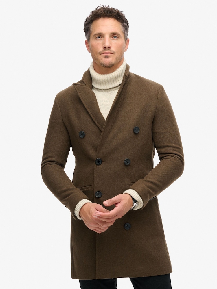Superdry Olive Green The Merchant Store - Town Coat - Image 1 of 7
