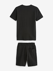 črna/siva - 100% Cotton z izrazitim barvnim vzorcem majica And Shorts Set (3-16yrs) - Slika 2 iz 2