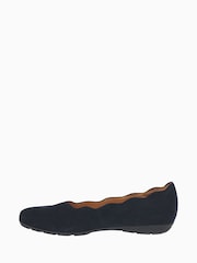 Gabor Wide Fit Blue Resist Atlantik Suede Ballerina Pumps - Image 1 of 4