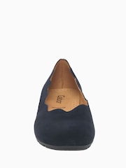 Gabor Wide Fit Blue Resist Atlantik Suede Ballerina Pumps - Image 3 of 4