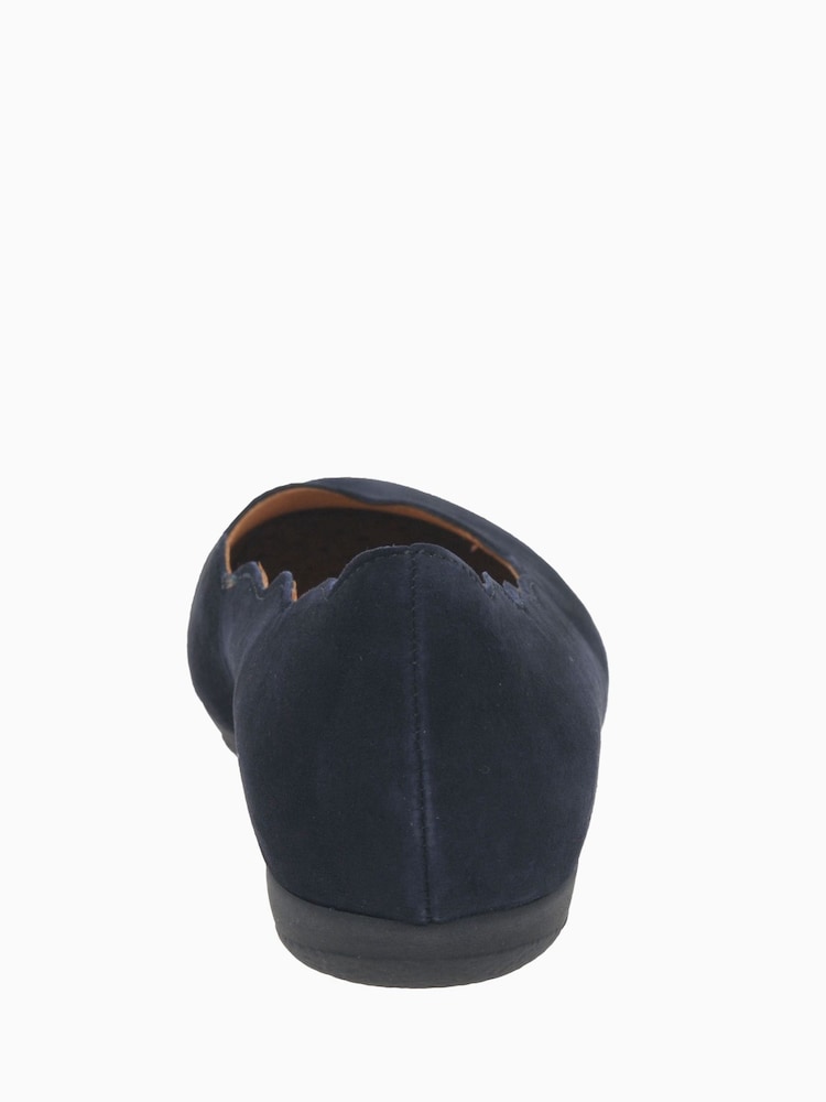 Gabor Wide Fit Blue Resist Atlantik Suede Ballerina Pumps - Image 4 of 4