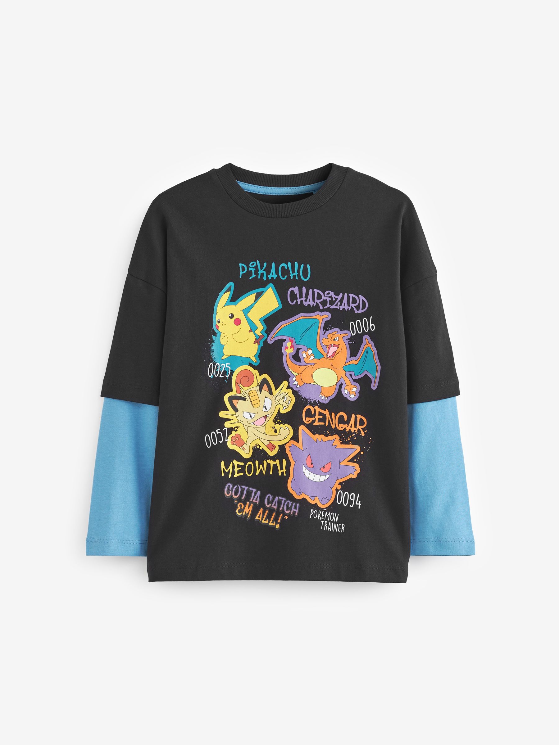 Przeglądaj Black/Teal Blue - Koszulka z długim rękawem z