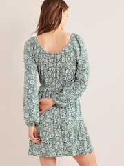 Boden Green Scoop Tiered Jersey Mini Dress - Image 2 of 5