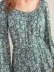 Boden Green Scoop Tiered Jersey Mini Dress - Image 4 of 5