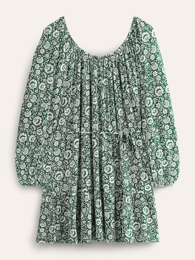 Boden Green Scoop Tiered Jersey Mini Dress - Image 5 of 5