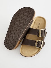 Chocolate Brown Slip-On Corkbed Sandals - Image 6 of 9