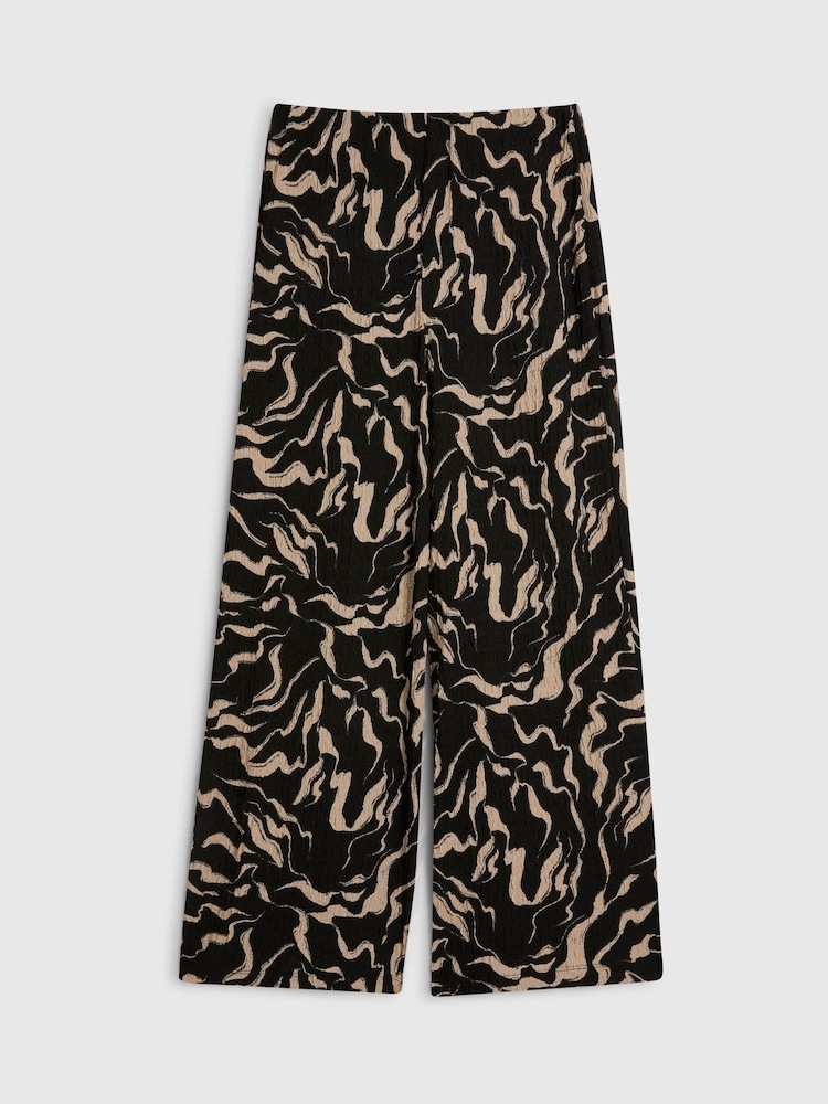 River Island Black Petite Abstract Print Wide Leg Joggers - Image 4 of 4 River Island Black Petite Abstract Print Wide Leg Joggers - Image 4 of 4