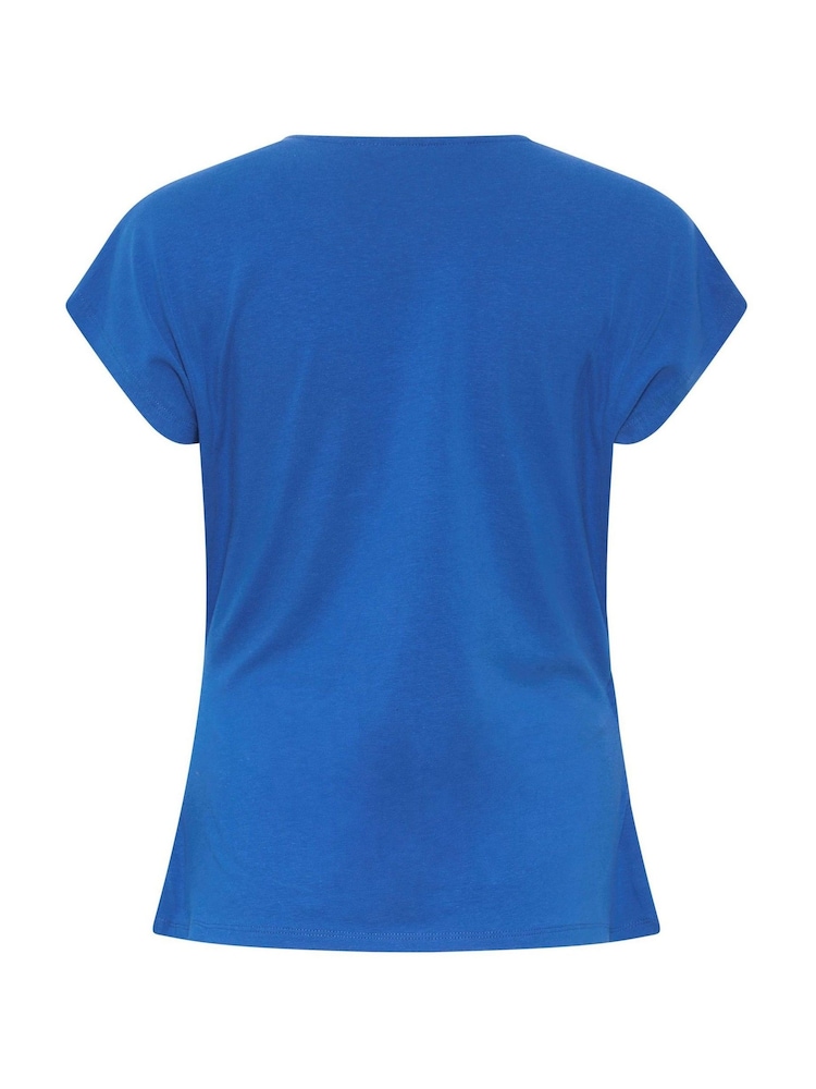 M&Co Blue Cotton Rich Short Sleeve Wrap Top - Image 6 of 6 M&Co Blue Cotton Rich Short Sleeve Wrap Top - Image 6 of 6