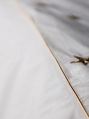 Rockett St George White Falling Star Embroidered 200 Thread Count Duvet Cover and Pillowcase Set - Image 4 of 6