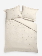 Rockett St George White Falling Star Embroidered 200 Thread Count Duvet Cover and Pillowcase Set - Image 5 of 6