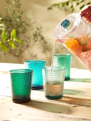 Teal Claro Plastic Picnic Drinkware Jug and Tumbler Set - Image 2 of 5