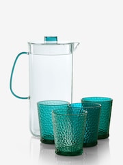 Teal Claro Plastic Picnic Drinkware Jug and Tumbler Set - Image 4 of 5