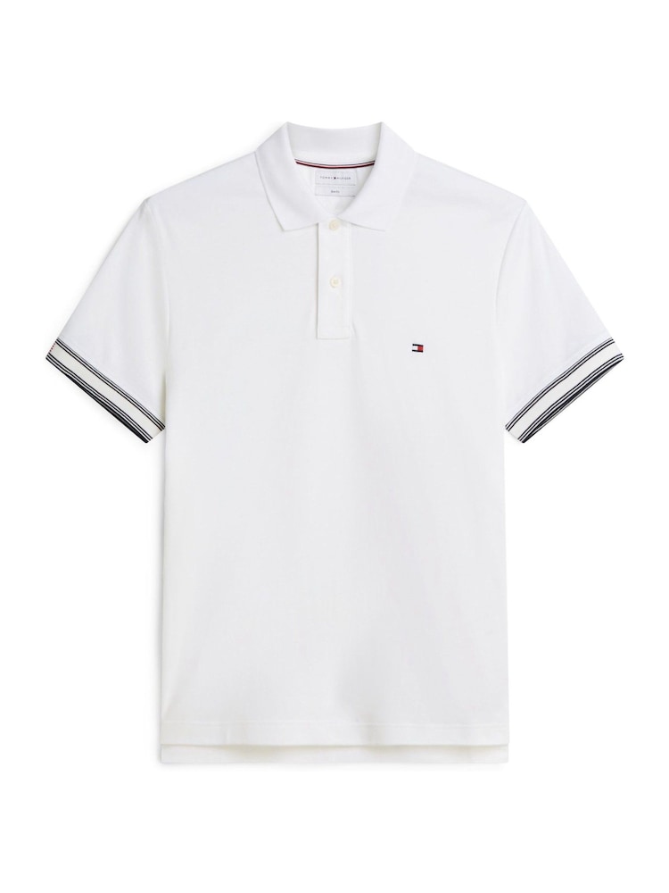 Blanc - Polo Tommy Hilfiger Coupe ajustée en coton fluide - Image 5 de 5