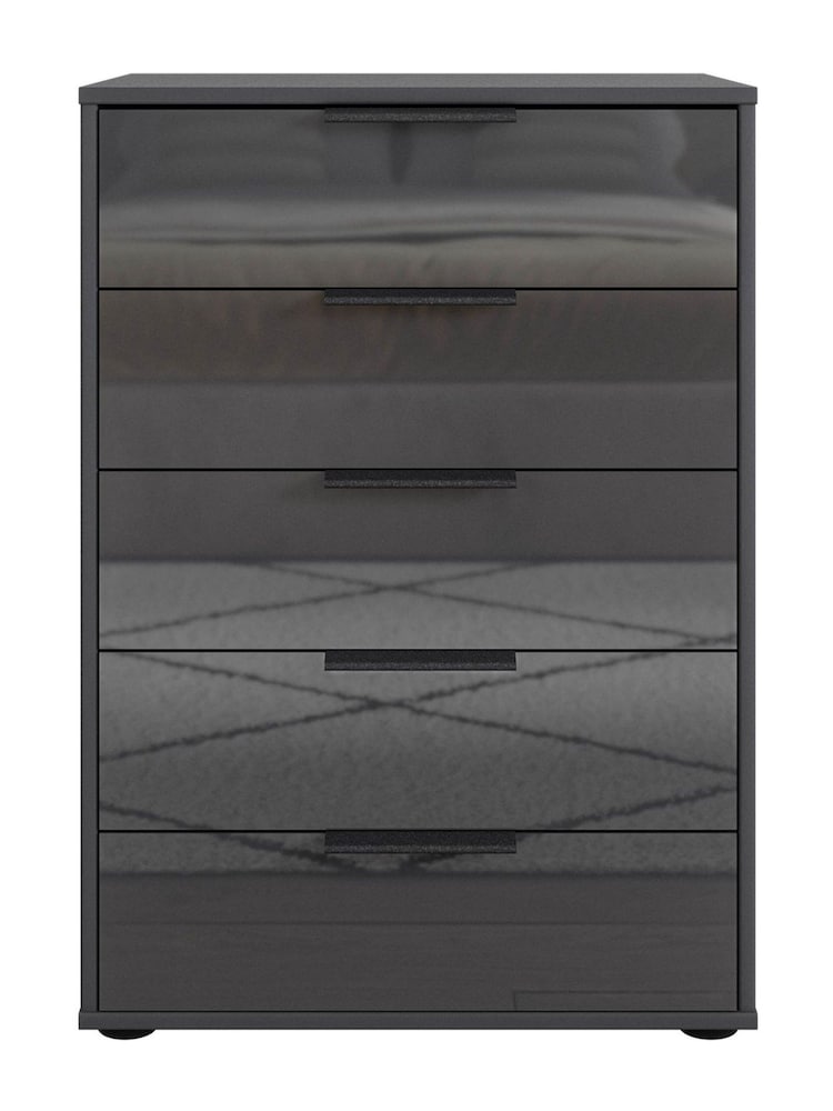 Wiemann Graphite Daytona Glass 5 Drawer Chest - Image 2 of 3