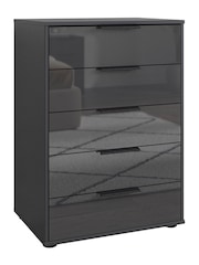 Wiemann Graphite Daytona Glass 5 Drawer Chest - Image 3 of 3