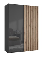 Wiemann Graphite Daytona Glass Wardrobe - Image 2 of 4