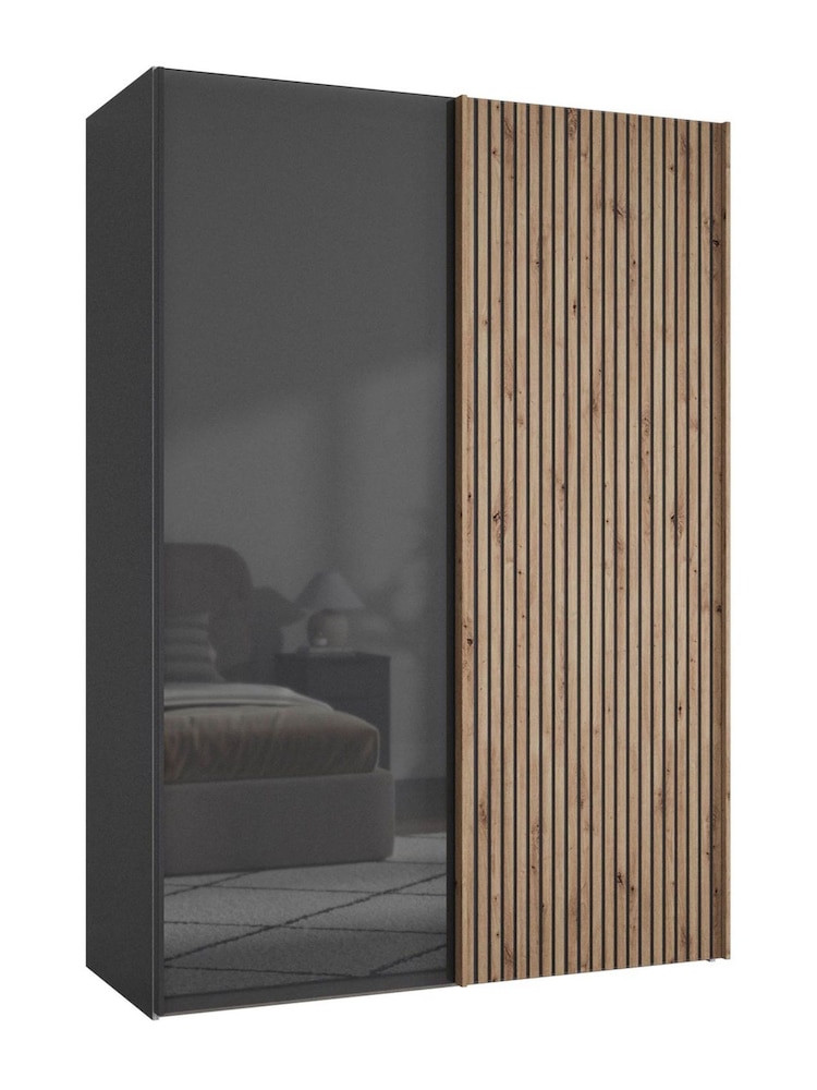 Wiemann Graphite Daytona Glass Wardrobe - Image 2 of 4