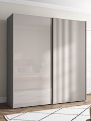 Wiemann Pebble grey Daytona Glass Wardrobe - Image 1 of 4