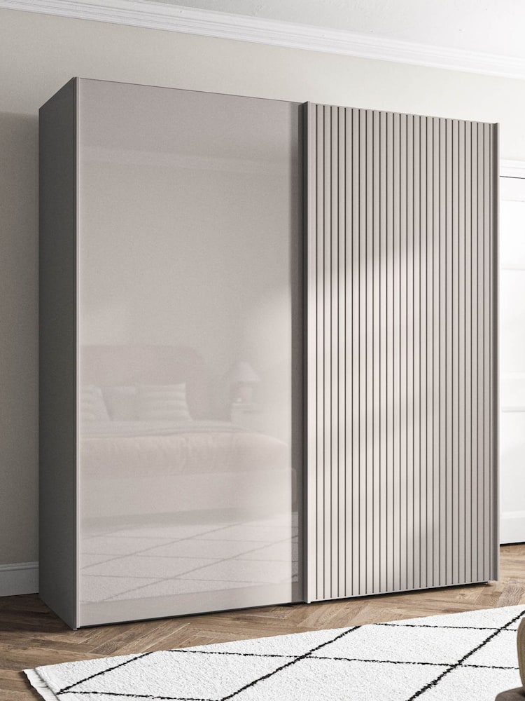 Wiemann Pebble grey Daytona Glass Wardrobe - Image 1 of 4