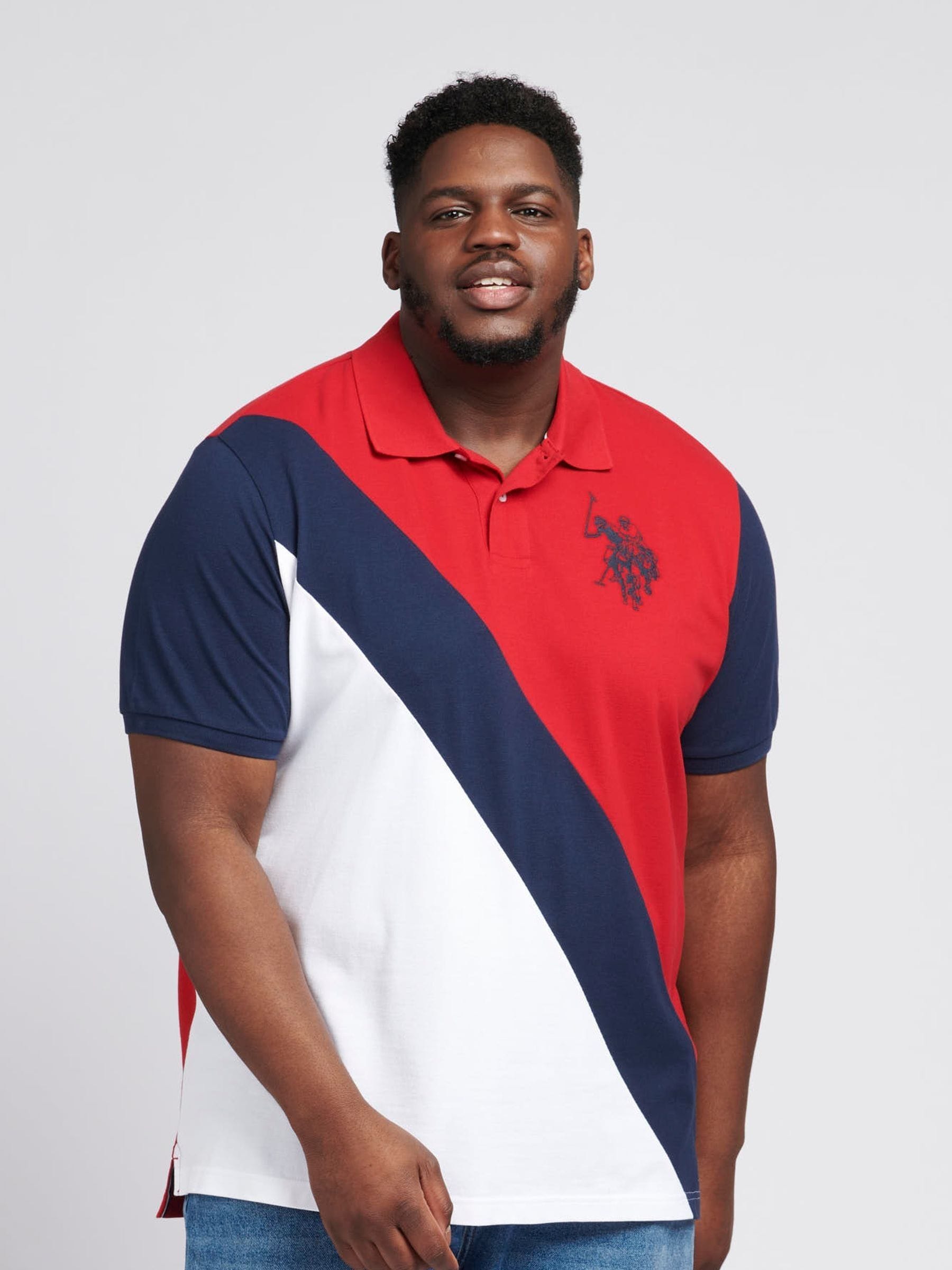 Buy U.S. Polo Assn. Red Angled Cut Sew 100 Cotton Polo Shirt from Next Kuwait