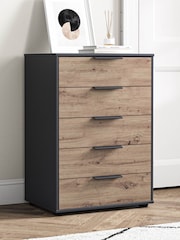 Wiemann Graphite Natural Daytona Matt 5 Drawer Chest - Image 1 of 3