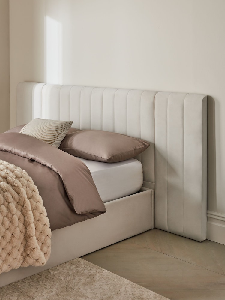 Soft Velvet Natural Oyster Mayfair Upholstered Headboard - Image 2 of 8